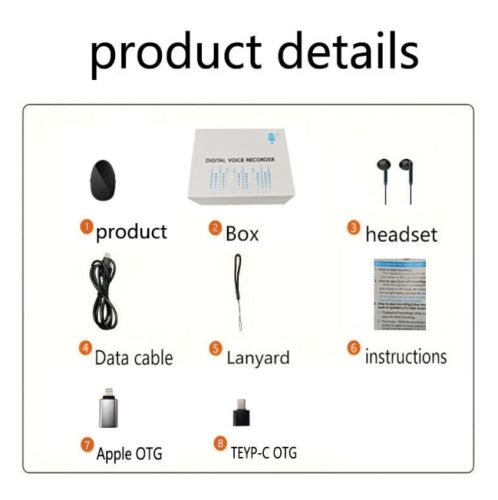 The Voice Recorder Is Miniature And Has A Built-in Horn Magnet