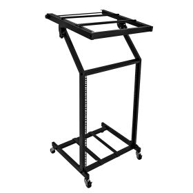 5 Core 16U Professional Audio Rack Mount DJ Mixer Stand Studio Adjustable Table Cart with Wheels - RACK STAND 16U
