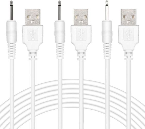 3 Pack Replacement DC Charging Cable 2.5mm with Fast DC USB Charger Cable Cord Adapter Technology for Universal Vibrating Wand Massagers and Toys