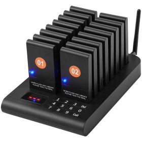 VEVOR Restaurant Pager System, Wireless 500m Long Range Lineup Waiting Queue Signal, Guest Customer Calling Beepers with Vibration & Flashing