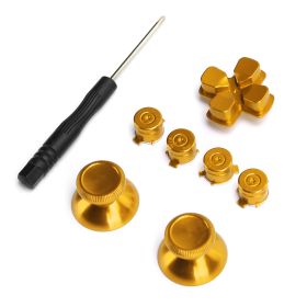 Metal Button Thumbstick Simulates Grip for PS4 Gamepad Controller Joystick ReplacementGolden