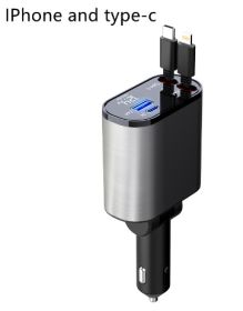 Metal Car Charger 100W Super Fast Charging Car Cigarette Lighter USB And TYPE-C Adapter (Option: Apple plus Huawei-100W)