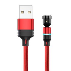 540 Degree Rotating Magnetic Suction Charging Line For Android Type C (Option: Red-2M)
