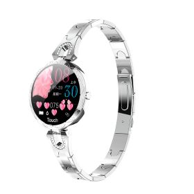 Fashion Women's Smart Watch Waterproof Wearable Device Heart Rate Monitor Sports Smartwatch for Women Ladies (Option: silvery)