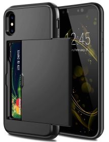 Mobile phone card case (Option: Black-IPhone13)