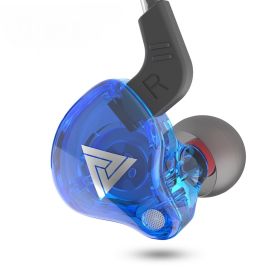 Sports Headset In-Ear Wire Control With Microphone (Color: Blue)