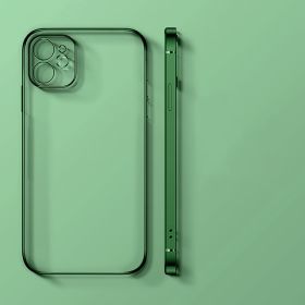 Transparent Ultra-thin All-inclusive Mobile Phone Case (Option: Dark green-Iphone12pro Max)
