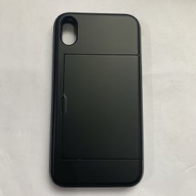 Mobile phone card case (Option: Black-IPhone XR)