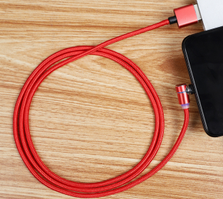 Magnetic Cable LED Magnet Charger Cable USB Cable & USB Type-C USB C (Option: Android-1m-Red data)