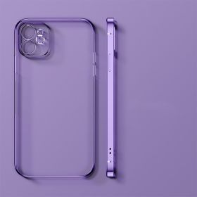Transparent Ultra-thin All-inclusive Mobile Phone Case (Option: Purple-Iphone12pro Max)