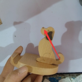 Creative  Mobile Phone Toma Back With Coin Beech Wood Lazy Phone Holder Custom Lettering (Option: 9style)