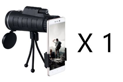 Compatible with Apple, Monocular Telescope Zoom Scope with Compass Phone Clip Tripod (Option: 1 pc)