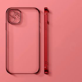 Transparent Ultra-thin All-inclusive Mobile Phone Case (Option: Red-Iphone12pro Max)