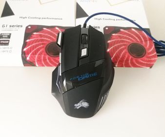 Wired Gaming Mouse 5500DPI 7-Color LED Backlight Optical Mouse Gamer USB 7 Buttons PC Gamer Computer Laptop Desktop Mice (Option: B)