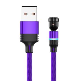 540 Degree Rotating Magnetic Suction Charging Line For Android Type C (Option: Purple-2m)
