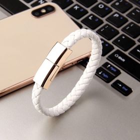 New Bracelet Charger USB Charging Cable Data Charging Cord For IPhone14 13 Max USB C Cable For Phone Micro Cable (Option: White-Android interface-20cm)