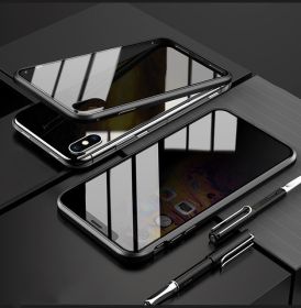 Phone Case Anti-peep Magnetic Protective Shell Magnetic Privacy Glass Case For Phone (Option: Black-IPhone6 plus)