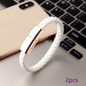New Bracelet Charger USB Charging Cable Data Charging Cord For IPhone14 13 Max USB C Cable For Phone Micro Cable (Option: White 2pcs-Android interface-20cm)