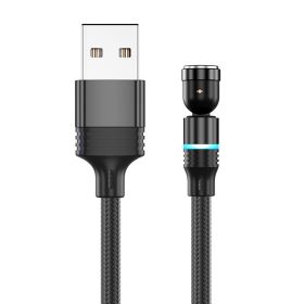 540 Degree Rotating Magnetic Suction Charging Line For Android Type C (Option: Black-2m)