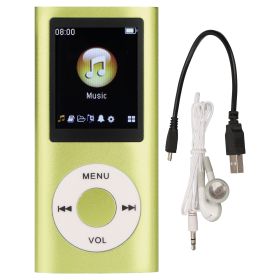 MP3 Player Stylish Multifunctional Lossless Sound Slim 1.8 Inch LCD Screen Portable MP3 Music Player (Color: Green)