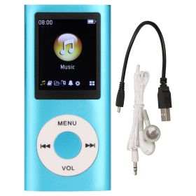 MP3 Player Stylish Multifunctional Lossless Sound Slim 1.8 Inch LCD Screen Portable MP3 Music Player (Color: Blue)