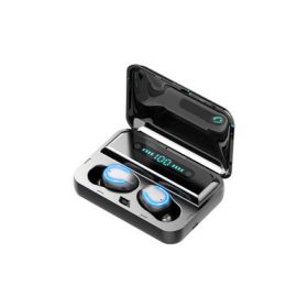 Multifunction Bluetooth Headset Binaural Movement Power Bank Phone Support (Color: Black)