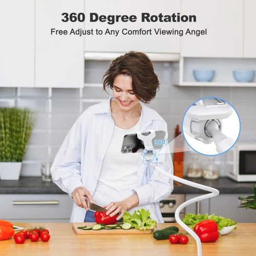 Newest Gooseneck Phone Holder 31in Long Flexible Lazy Arm Clip Adjustable Overhead Phone Mount For Phone