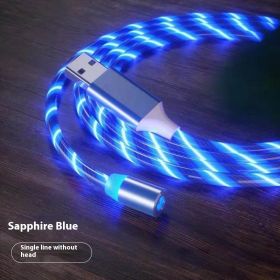 Magnetic Charging Cable Streamer Fast Charging Cable Lighting Micro USB Cable LED Magnet Charger Type-C Cable (Option: Blue 2m-IPhone)