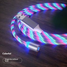 Magnetic Charging Cable Streamer Fast Charging Cable Lighting Micro USB Cable LED Magnet Charger Type-C Cable (Option: Colorful 2m-IPhone)