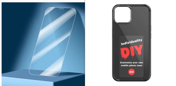 E-ink Screen Phone Case Unlimited Screen Projection Personalized Phone Cover Battery Free New Designer Luxury Phone Case (Option: Black set-Apple 15Promax)