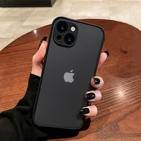 1pc Luxury Shockproof Armor Matte Case For IPhone 14 13 11 12 Pro Max Mini XR XS X Soft Silicone Bumper Clear Hard PC Cover (size: IPhone11ProMax)
