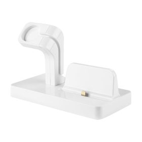 Charging Stand Dock Station Charger Holder for Apple Watch Series iPhone 11/X/8/8Plus/7 (Color: White)