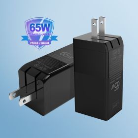 GAN 65W USB C Charger Quick Charge QC4.0 QC3.0 PD Type C Fast Charging For Macbook Pro iPhone Samsung (Plug: US Plug)