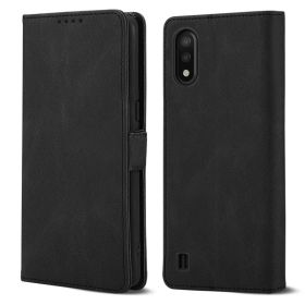 Case for Samsung Galaxy A01 Phone Case Soft TPU Samsung Galaxy A01 Phone Case Wallet style leather case(Samsung Galaxy A01-pitao-hei) (Color: Samsung Galaxy A01-pitao-hei)