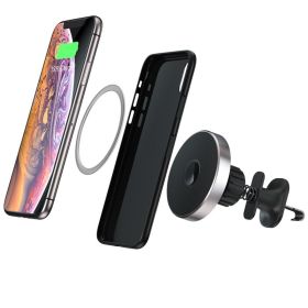 magnetic shookproof car mount holder automatic sensor 15W wireless car charger for IPhone 12/12 pro/12 pro max/12 mini (Color: Charge-magnetic ring)