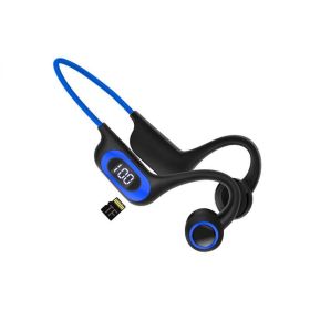 Bone Conduction Earphone Wireless Bluetooth 5.3 Headphone Outdoor Sport Earbud Headset With Mic For Android Ios Support SD Card (Color: Blue, Ships From: China)
