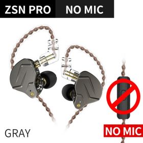 Metal Earphones 1BA+1DD Hybrid Technology HIFI Bass Earbuds In Ear Monitor Headphones Sport Noise Cancelling Headset (Color: ZSNPro Gray No Mic, Ships From: China)