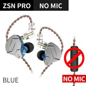Metal Earphones 1BA+1DD Hybrid Technology HIFI Bass Earbuds In Ear Monitor Headphones Sport Noise Cancelling Headset (Color: ZSNPro Blue No Mic, Ships From: China)