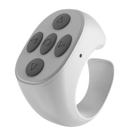 Wireless Bluetooth Ring Remote Control Phone Selfie Video Controller Fingertip Page Turner Browse Selfie Shutter For Android ios (Color: White C, Ships From: China)