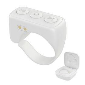 Wireless Bluetooth Ring Remote Control Phone Selfie Video Controller Fingertip Page Turner Browse Selfie Shutter For Android ios (Color: White A, Ships From: China)