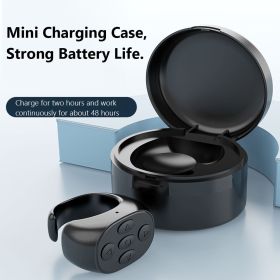 Wireless Bluetooth Ring Remote Control Phone Selfie Video Controller Fingertip Page Turner Browse Selfie Shutter For Android ios (Color: Black B, Ships From: China)