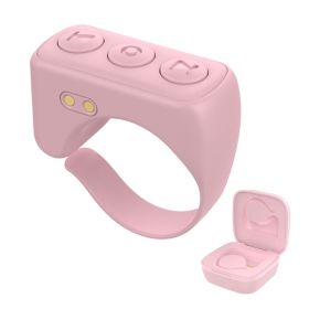 Wireless Bluetooth Ring Remote Control Phone Selfie Video Controller Fingertip Page Turner Browse Selfie Shutter For Android ios (Color: Pink A, Ships From: China)