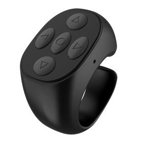Wireless Bluetooth Ring Remote Control Phone Selfie Video Controller Fingertip Page Turner Browse Selfie Shutter For Android ios (Color: Black B1, Ships From: China)