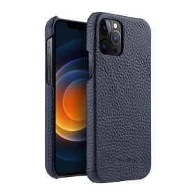 Melkco is suitable for Apple 13ProMax mobile phone case iPhone 14Plus leather 12 min anti slip fall cover (Applicable model: iPhone 14 Pro, colour: navy blue)