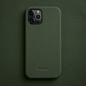 Melkco is suitable for Apple 13ProMax mobile phone case iPhone 14Plus leather 12 min anti slip fall cover (Applicable model: iPhone 13 Pro, colour: Dark leafy green)