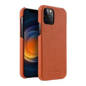 Melkco is suitable for Apple 13ProMax mobile phone case iPhone 14Plus leather 12 min anti slip fall cover (Applicable model: iPhone 12 Mini 5.4, colour: orange)