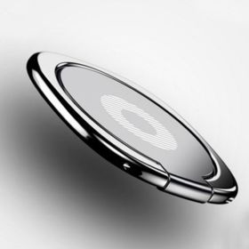 1pc Cell Phone Ring Holder Stand; 360 Degree Rotation Finger Ring Kickstand With Polished Metal Phone Grip For Magnetic Car Mount Compatible With (Color: Silvery)