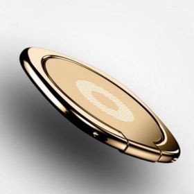 1pc Cell Phone Ring Holder Stand; 360 Degree Rotation Finger Ring Kickstand With Polished Metal Phone Grip For Magnetic Car Mount Compatible With (Color: Golden)