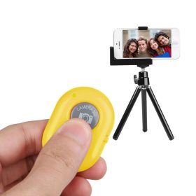 Unique Wireless Shutter Remote Controller Fit for Android and iOS Devices (Color: Yellow)