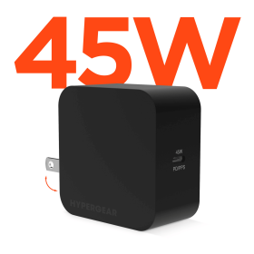 HyperGear PD45W USB-C Wall Charger (Color: Black)